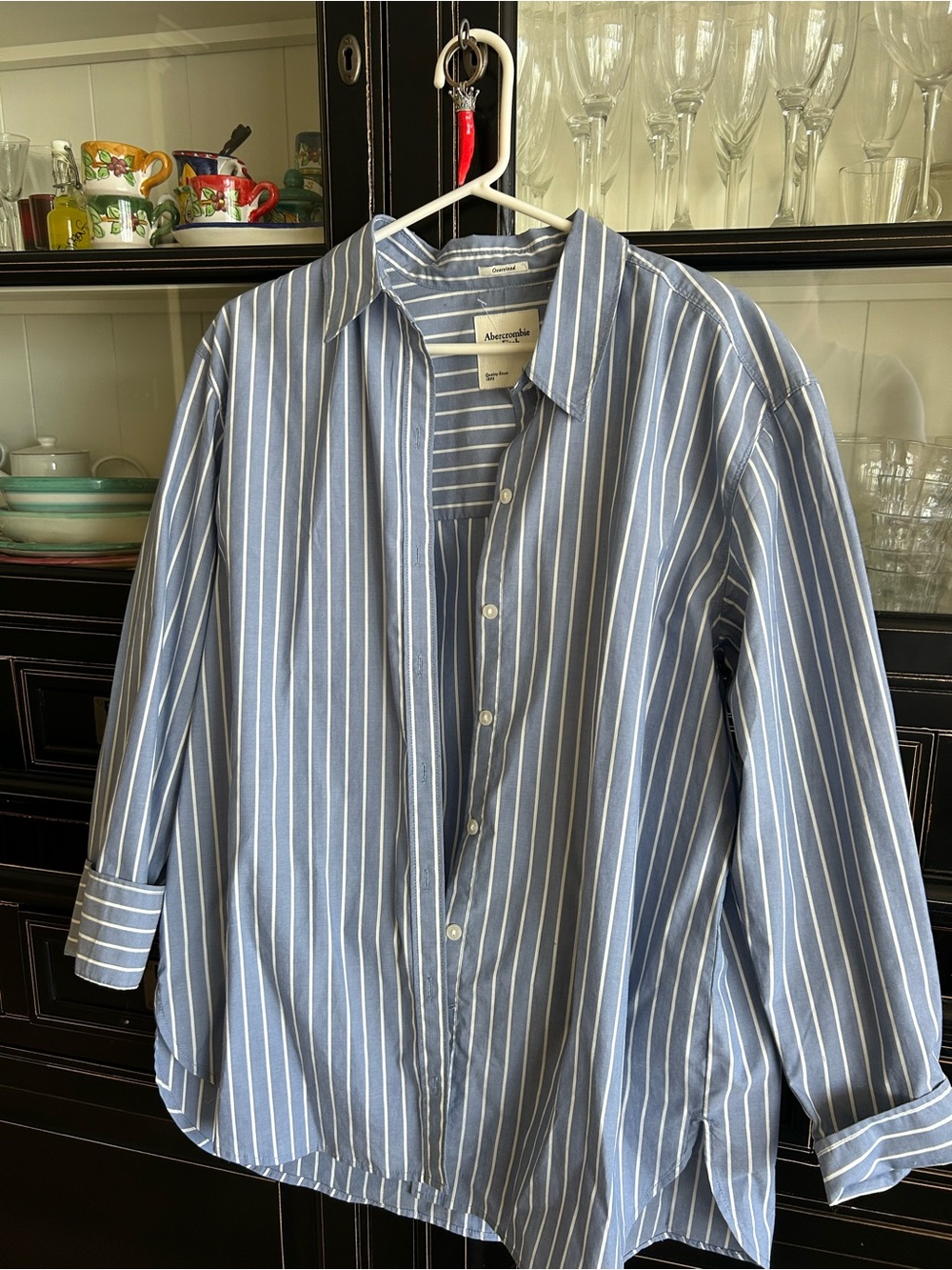 Abercrombie & Fitch Blue Striped Men's Button-Up Shirt